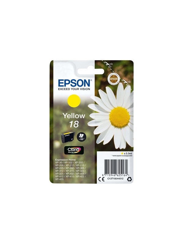 Produktfoto för Epson Bläckpatron C13T18044012 Gul