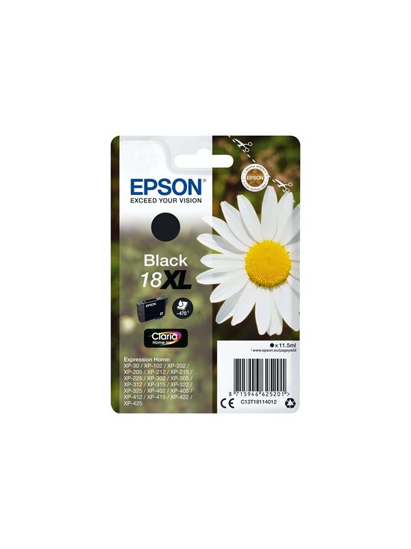 Produktfoto för Epson Bläckpatron C13T18114012 XL Svart