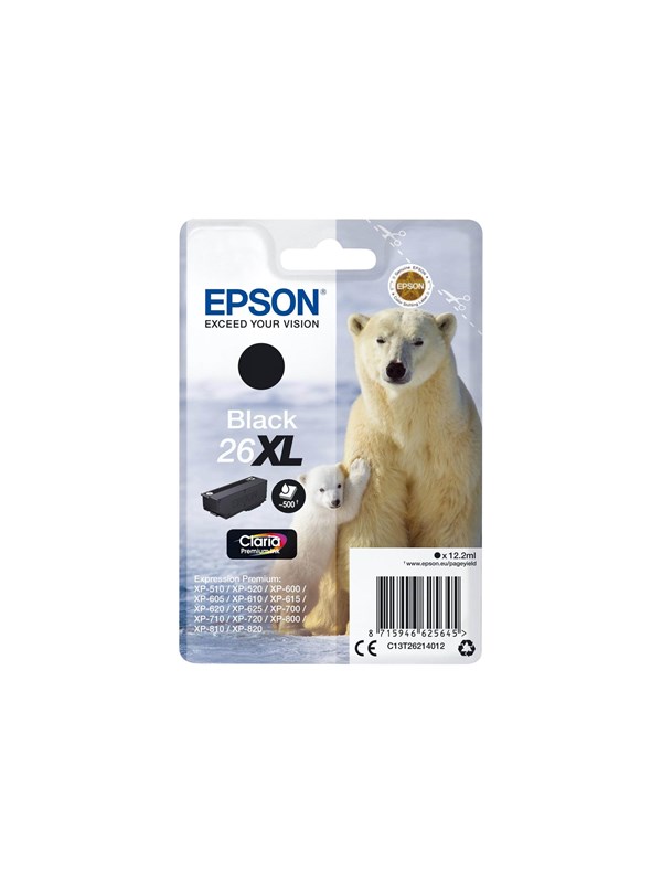 Produktfoto för Epson Bläckpatron C13T26214012 Svart