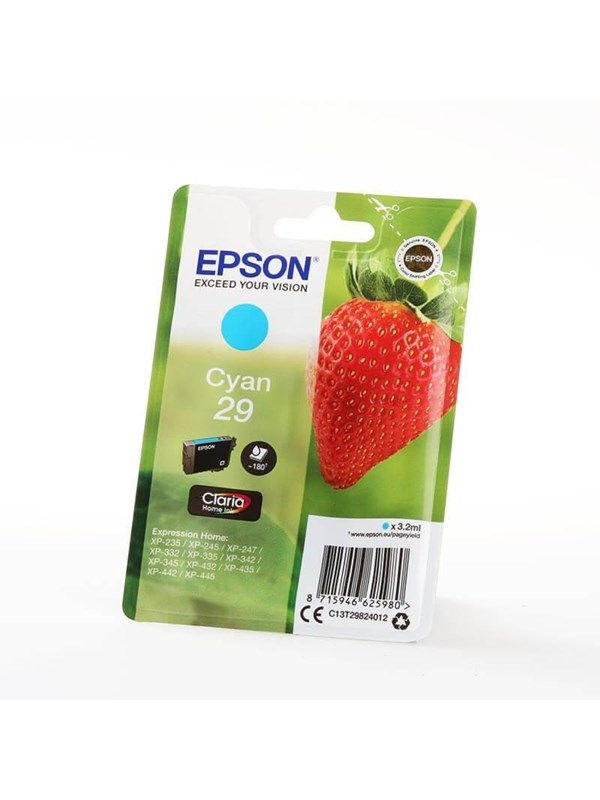 Produktfoto för Epson Bläckpatron 29, C13T29824012, Strawberry, Claria Home-bläck, cyan, singelförpackning
