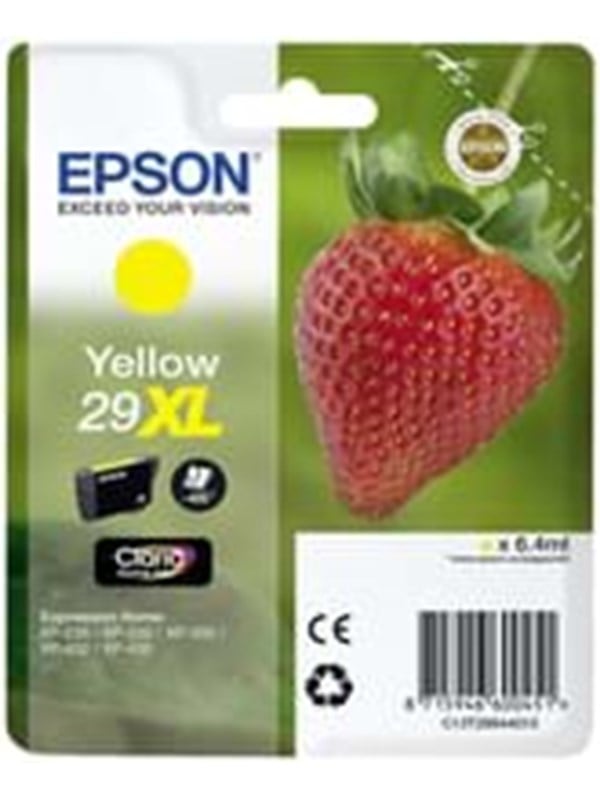 Produktfoto för Epson Bläckpatron 29XL, C13T29944012, Strawberry, Claria Home-bläck, gul, singelförpackning, hög kapacitet