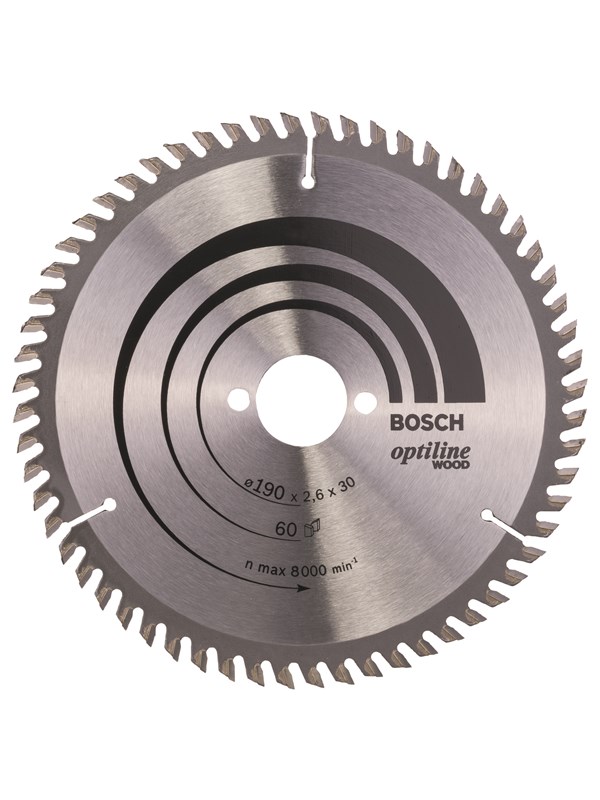 Bosch Cirkelsågklinga Optiline Wood 190 x 30 x 2,6 mm, 60