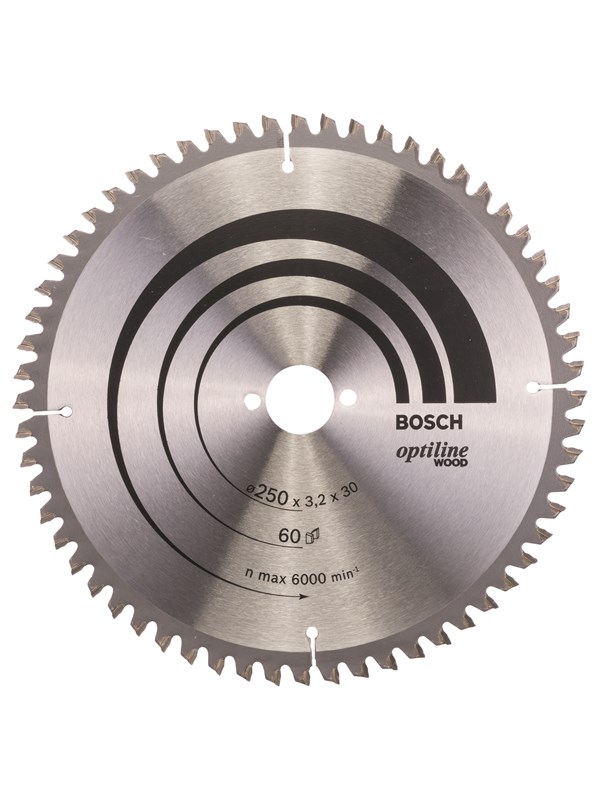 Bosch Cirkelsågklinga Optiline Wood 250 x 30 x 3,2 mm, 60