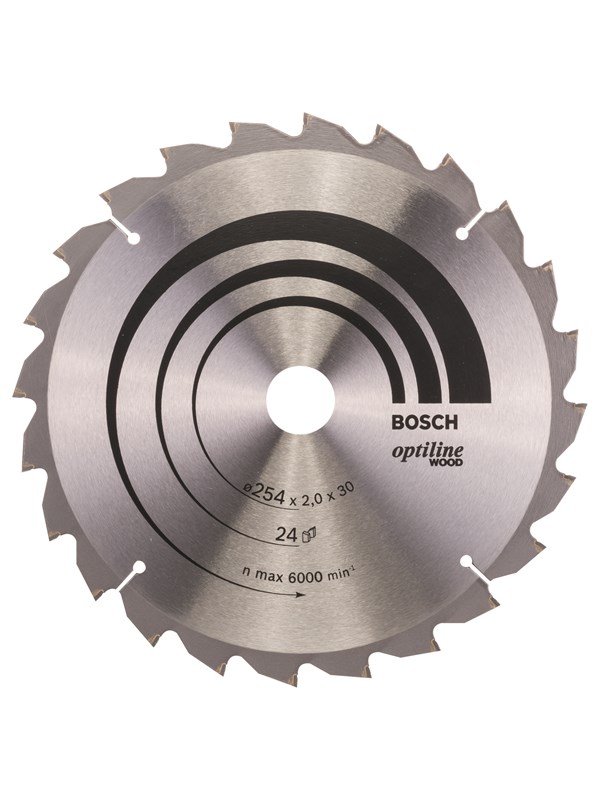 Bosch Cirkelsågklinga Optiline Wood 254 x 30 x 2,0 mm, 24