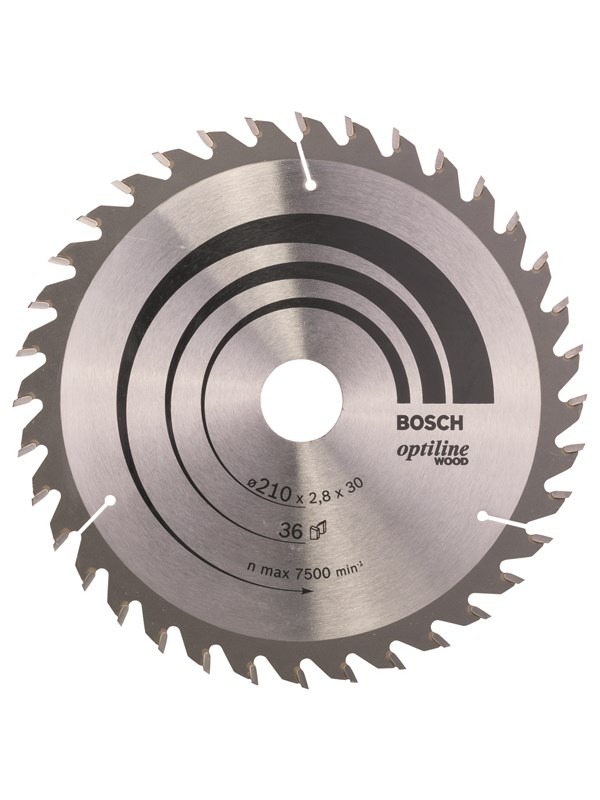 Bosch Cirkelsågklinga Optiline Wood 210 x 30 x 2,8 mm, 36