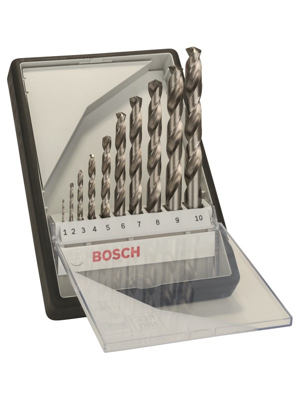 Bosch 10-delars Robust Line HSS-G-metallborrsats, 135° 1; 2; 3; 4; 5; 6; 7; 8; 9; 10 mm, 135°