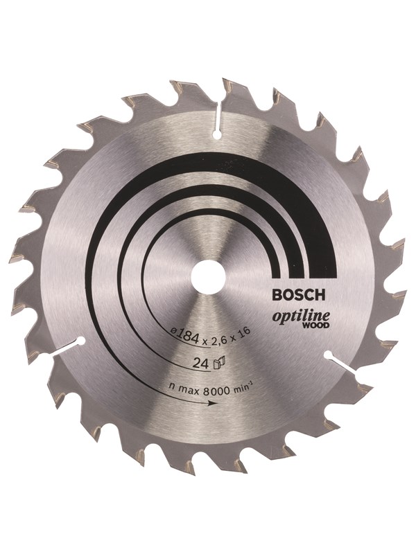 Bosch Cirkelsågklinga Optiline Wood 184 x 16 x 2,6 mm, 24