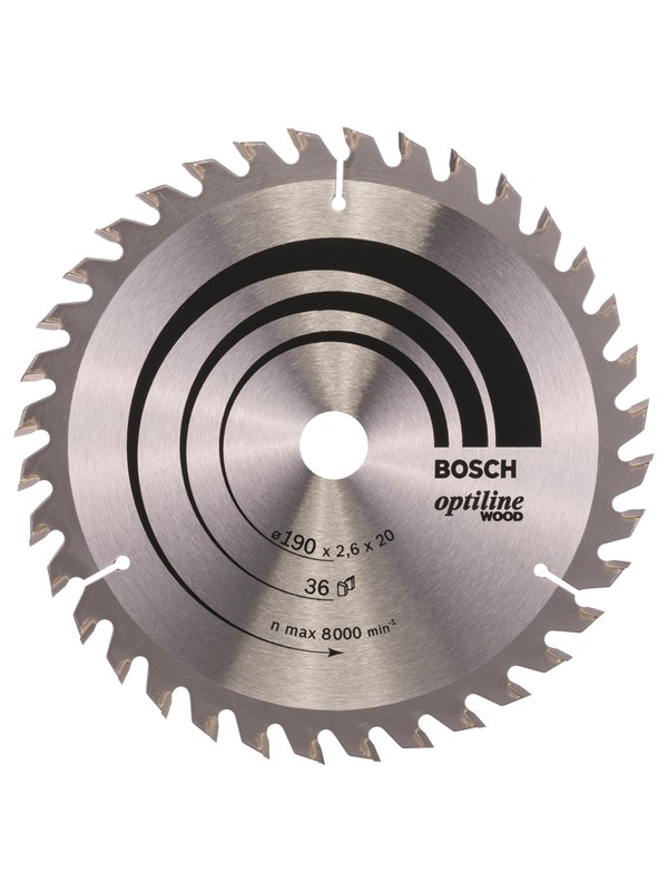 Bosch Cirkelsågklinga Optiline Wood 190 x 20/16 x 2,6 mm, 36