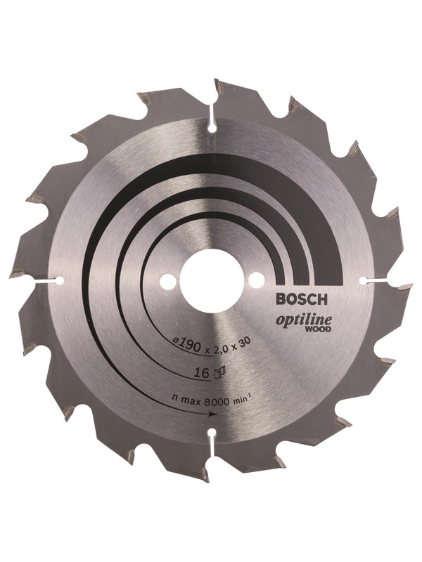 Bosch Cirkelsågklinga Optiline Wood 190 x 30 x 2,0 mm, 16