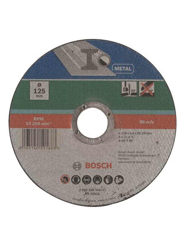 Bosch Rak kapskiva, metall D= 125 mm; tjocklek= 1,6 mm