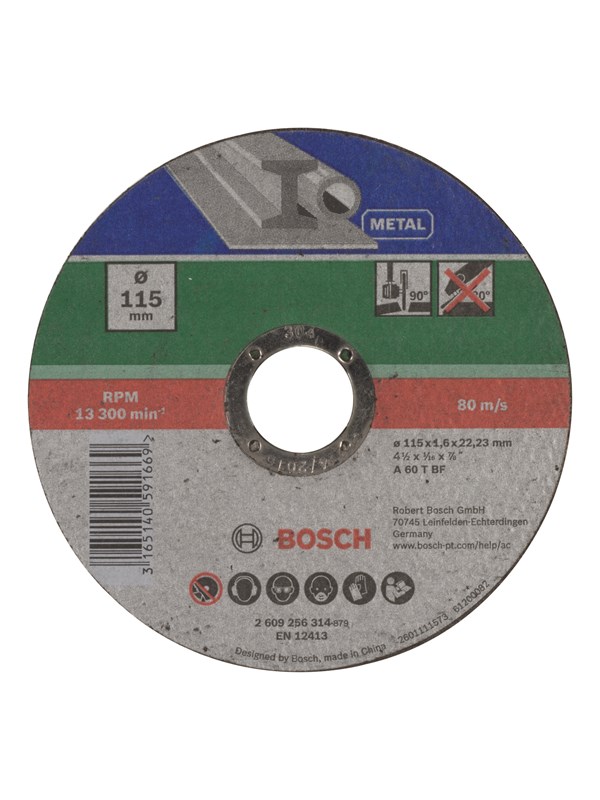 Bosch Rak kapskiva, metall D= 115 mm; tjocklek= 1,6 mm