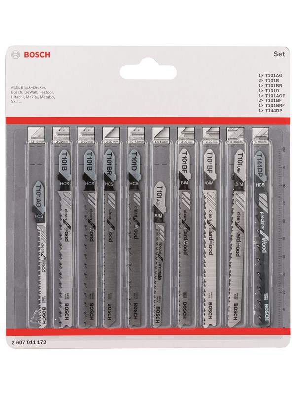 Bosch 10-delars sticksågsbladsats, Clean Precision