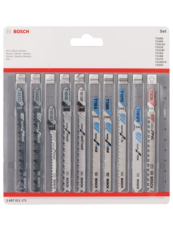 Bosch 10-delars sticksågsbladsats, All in One