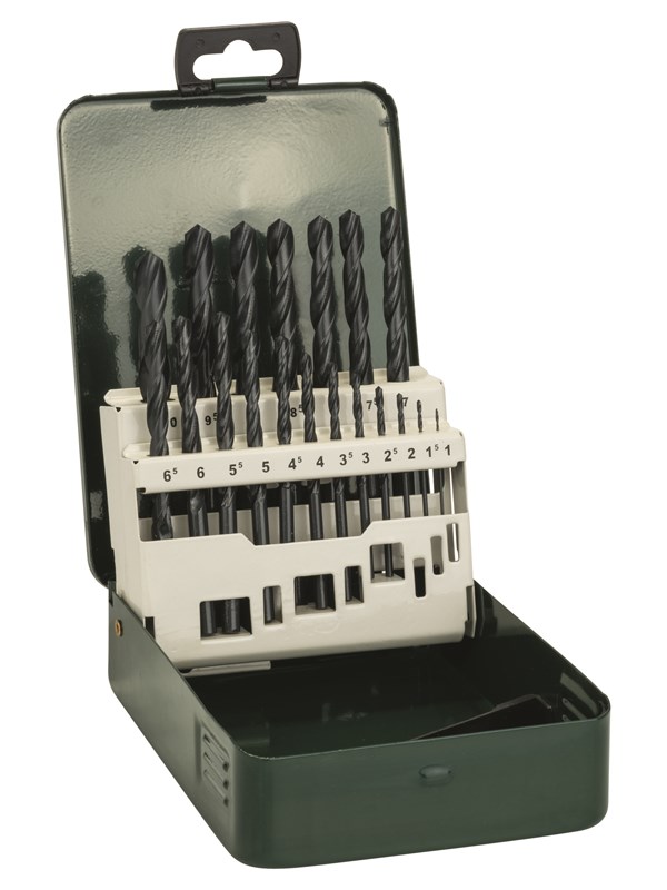 Bosch 19-delars HSS-R-metallborrsats, DIN 338 1,0; 1,5; 2,0; 2,5; 3,0; 3,5; 4,0; 4,5; 5,0; 5,5; 6,0; 6,5; 7,0; 7,5; 8,0; 8,5; 9,0; 9,5; 10,0 mm