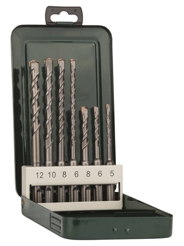 Bosch 7-delars hammarborrsats SDS plus 5,0x110; 6,0x110; 8,0x110; 6,0x160; 8,0x160; 10,0x160; 12,0x160 mm