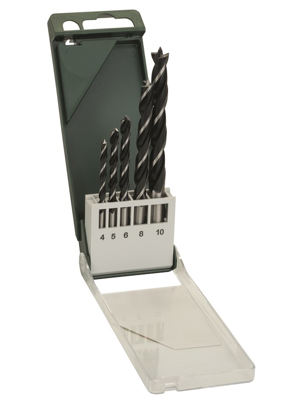 Bosch 5-delars träspiralborrsats 4,0; 5,0; 6,0; 8,0; 10,0 mm