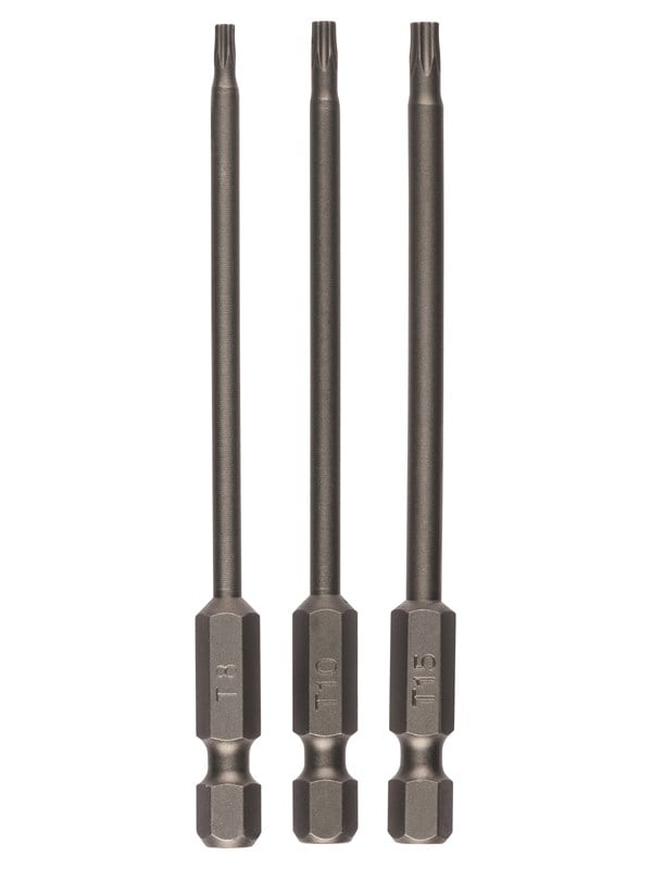 Bosch 3-delars skruvklingsats för innertorx-skruvar (T) T8; T10; T15; 89 mm