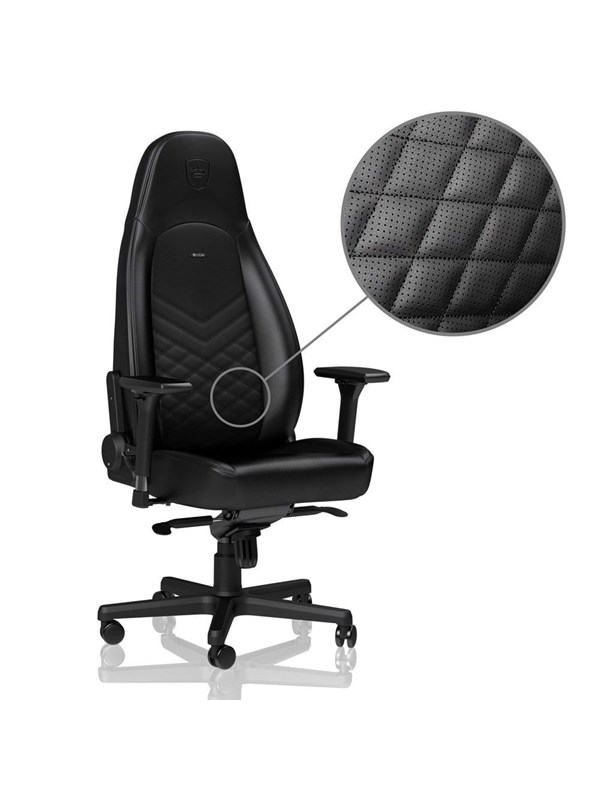 noblechairs ICON Series - Black Gaming Stol - Svart - PU-skin - Upp till 150 kg