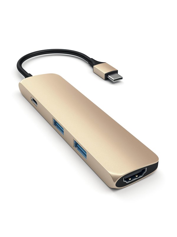 Satechi Slim Aluminum Multi-Port Adapter - USB-C - 4K HDMI - 2-Port USB-A