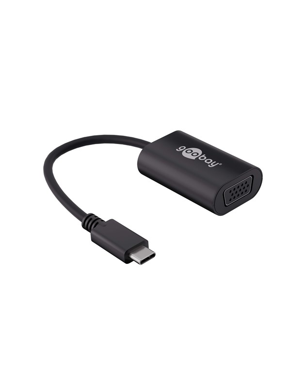Produktfoto för Goobay 38531, 0,2 m, USB typ-C, VGA (D-Sub), Hankontakt, Hankontakt, Rak