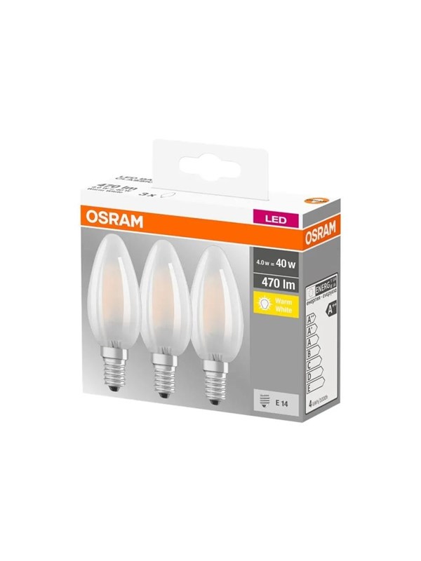 Osram LED-glödlampa Candle 4W/827 (40W) 3-pack E14