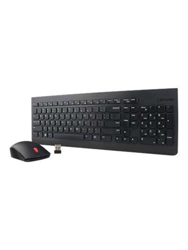 Lenovo Essential Wireless Combo Tastatur Og Mus Sæt Engelsk Usa Tastatur & Mus Set Svart