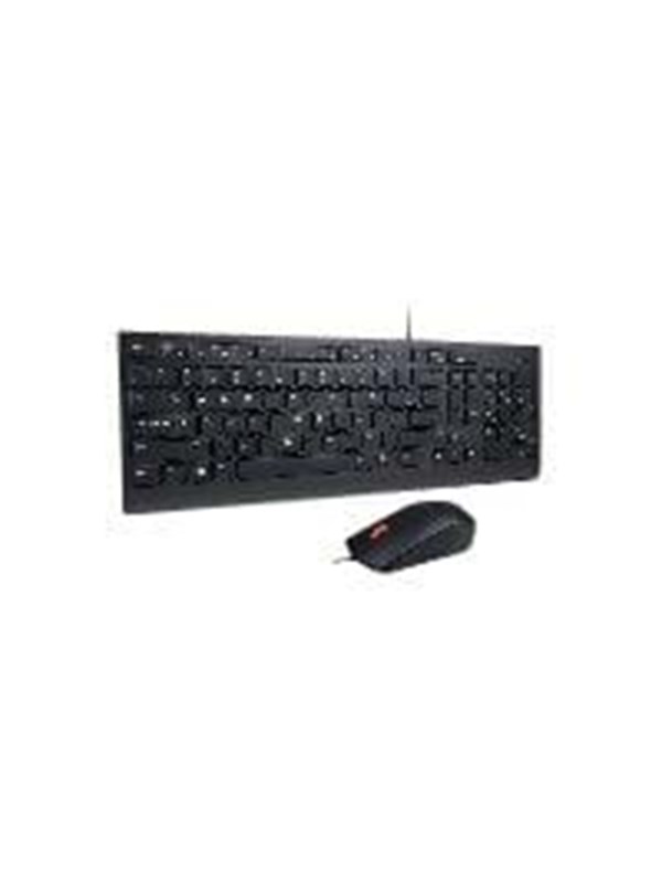 Lenovo Essential Wired Combo Tastatur Og Mus Sæt Uk Engelsk Tastatur & Mus Set Svart