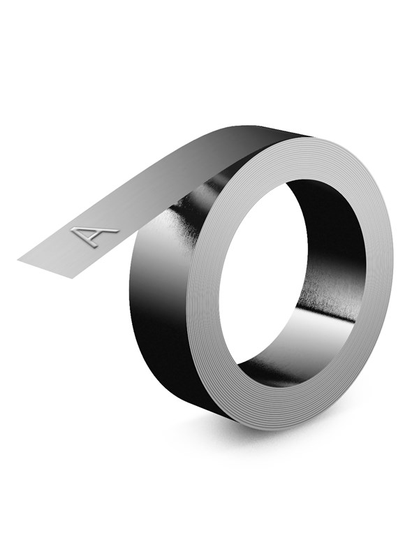 DYMO ® Rhino™ industriell präglingstejp icke-vidhäftande rostfritt stål 12 mm x 6,4 m