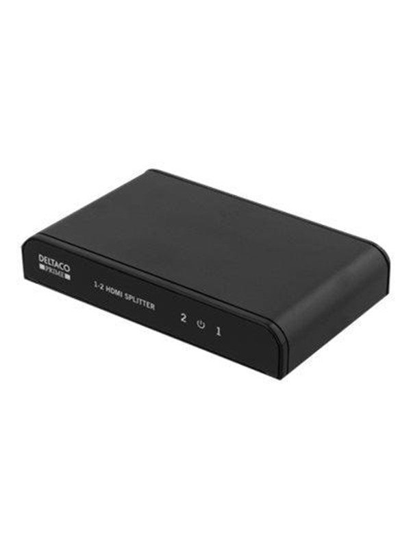 Produktfoto för DELTACO PRIME HDMI-245 - Video/audiosplitter - 2 x HDMI - skrivbordsmodell