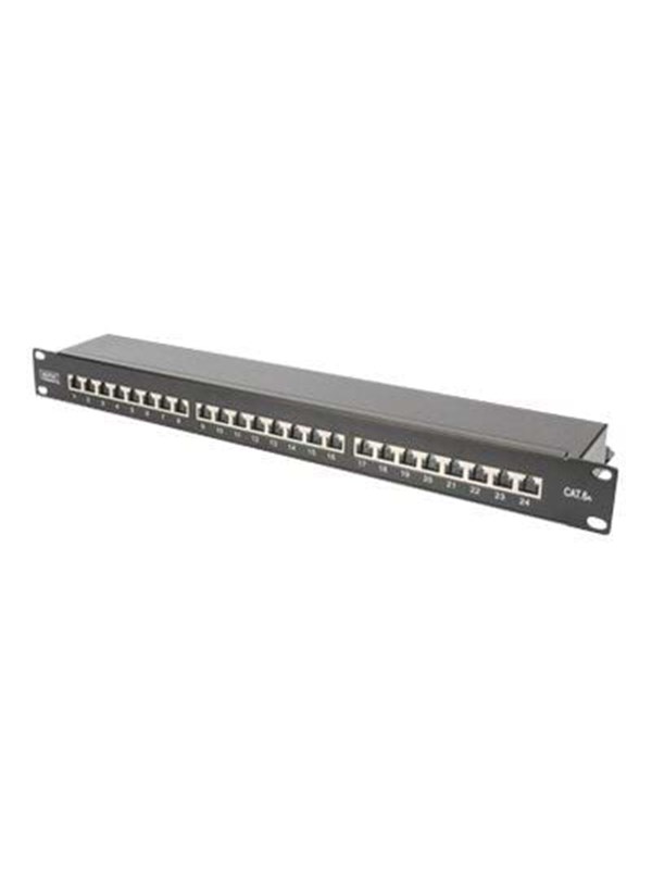 Produktfoto för DIGITUS Professional DN-91624S-EA-B - Patch-panel - CAT 6a - STP - RJ-45 X 24 - svart, RAL 9005 - 1U - 19