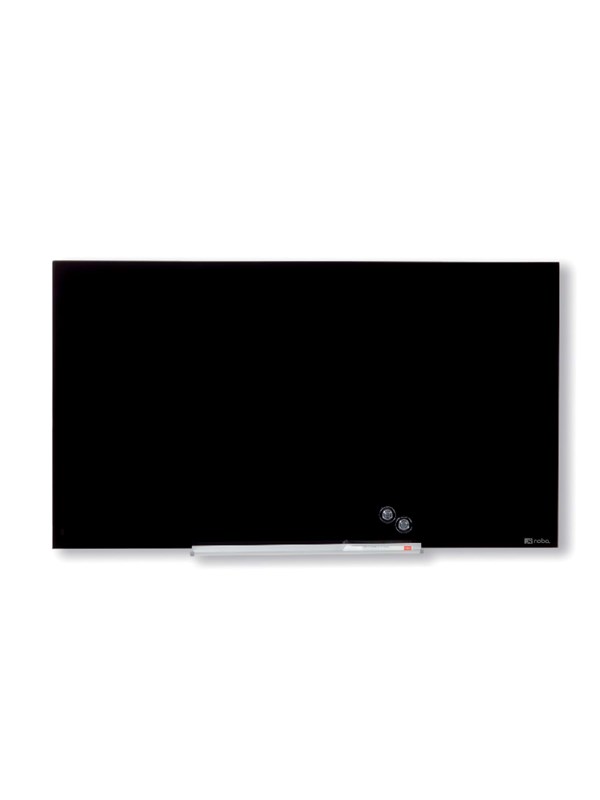 Produktfoto för Nobo Whiteboard, Glastavla i widescreenformat, väggmonterad, magnetisk glasyta, 57'', svart