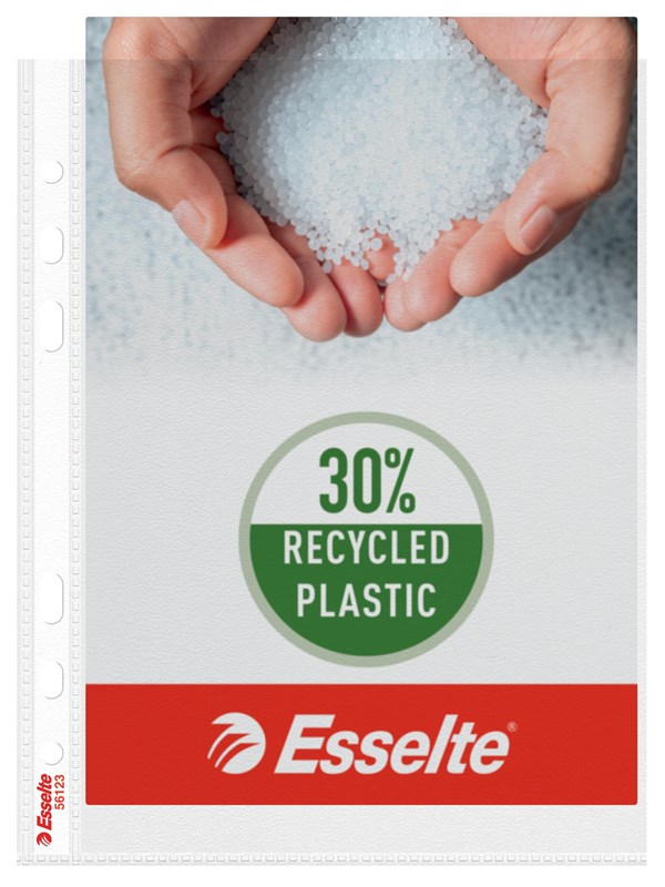 Esselte Quality Plastfickor A5, 30% pre-consumer återvunnen plast, 100-pack