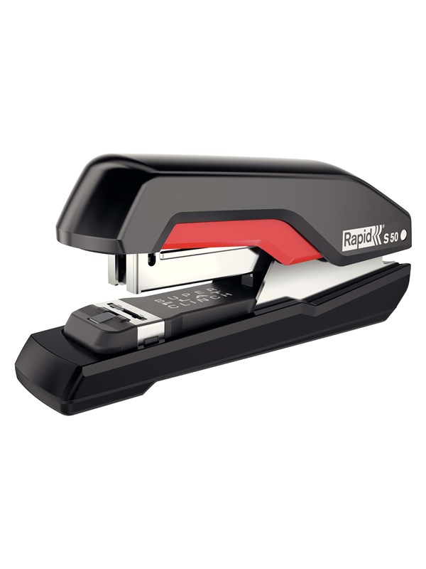 Rapid Häftapparat S50 Super flatclinch 50 ark Svart/röd
