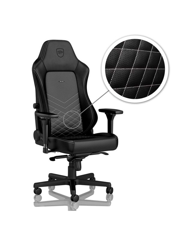 noblechairs HERO Gaming Chair - Black/Platinum-White Gaming Stol - Svart / Vit - PU-skin - Upp till 150 kg - SEK 2.809 - Spara 44%