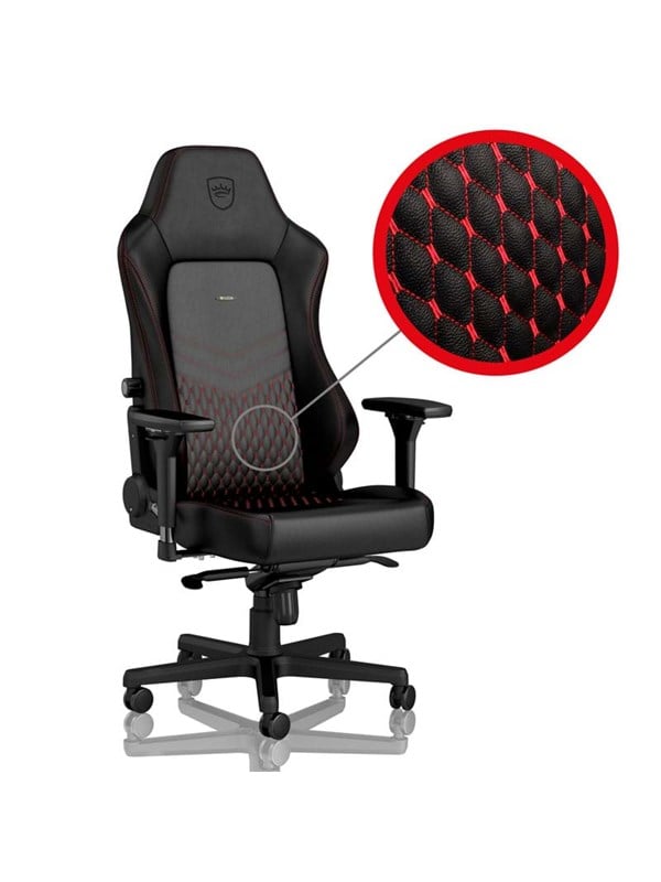 noblechairs HERO Gaming Chair - Black/Red Gaming Stol - Svart / Röd - PU-skin - Upp till 150 kg