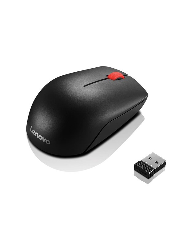 Produktfoto för Lenovo Essential Compact - mouse - 2.4 GHz - black - Mouse - 3 knappar - Svart