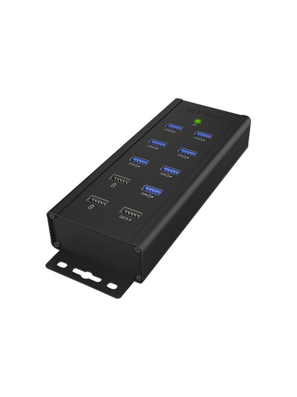 ICY BOX 7-Port - USB 3.0 USB Hub - USB 3.2 - 7 porte - Svart