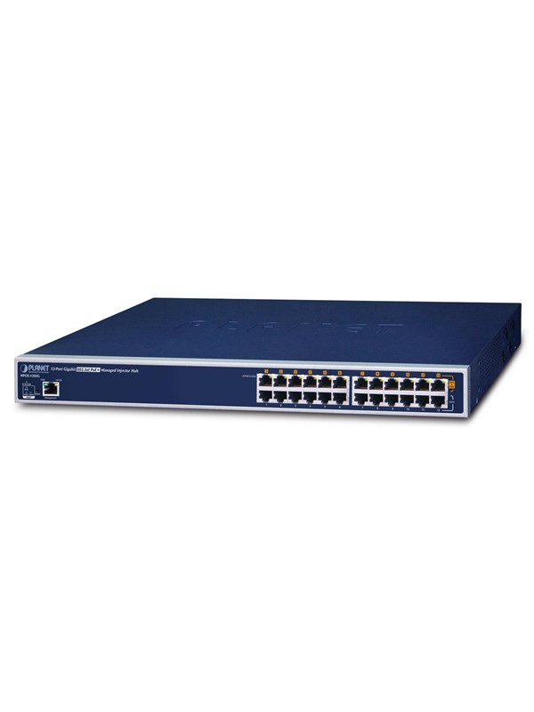 PLANET HPOE-1200G 12-Port Gigabit IEEE 802.3at PoE+ Managed Injector Hub