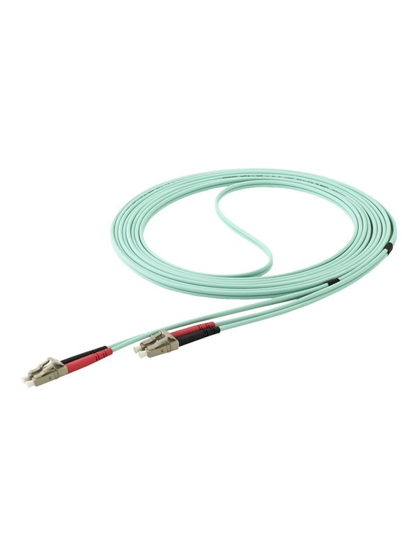 StarTech.com 5m Aqua OM4 Duplex Multimode Fiber Optic Cable- 50/125 - LC/LC - network cable - 5 m - aqua - Blå - 5m