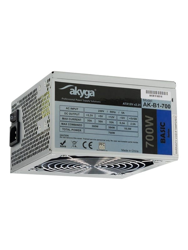 Akyga Basic Series Strömförsörjning - 700 Watt - 120 mm - ATX 2.31 - 80 Plus