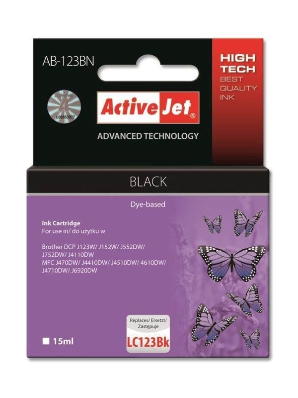 ActiveJet Tusz Activejet AB-123BN (zamiennik Brother LC123BK