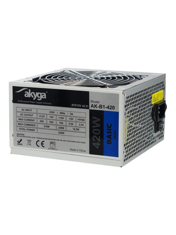 Akyga AK-B1-420 - power supply - 420 Watt Strömförsörjning - 420 Watt - 120 mm - ATX 2.31 - 80 Plus