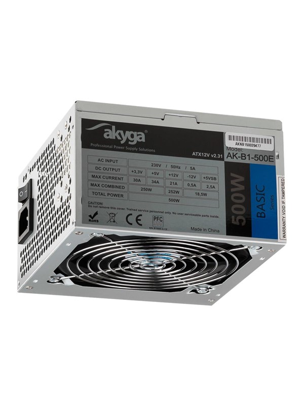 Akyga Basic Series Strömförsörjning - 500 Watt - 120 mm - ATX 2.31 - 80 Plus
