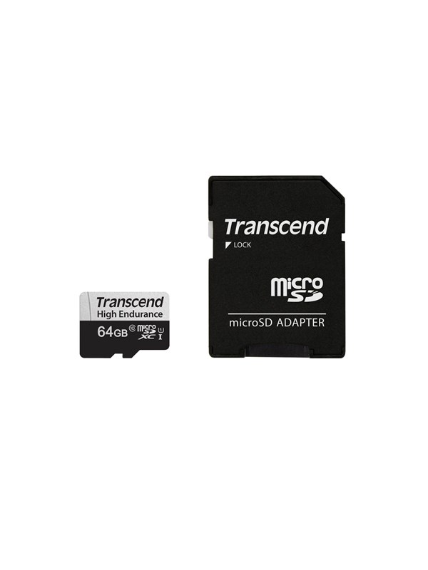 Transcend 350v High Endurance Microsd/sd 100mb/s 64gb