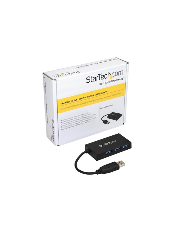 StarTech.com USB 3.0 Hub 4-Port USB Hub - 4 porte - Svart