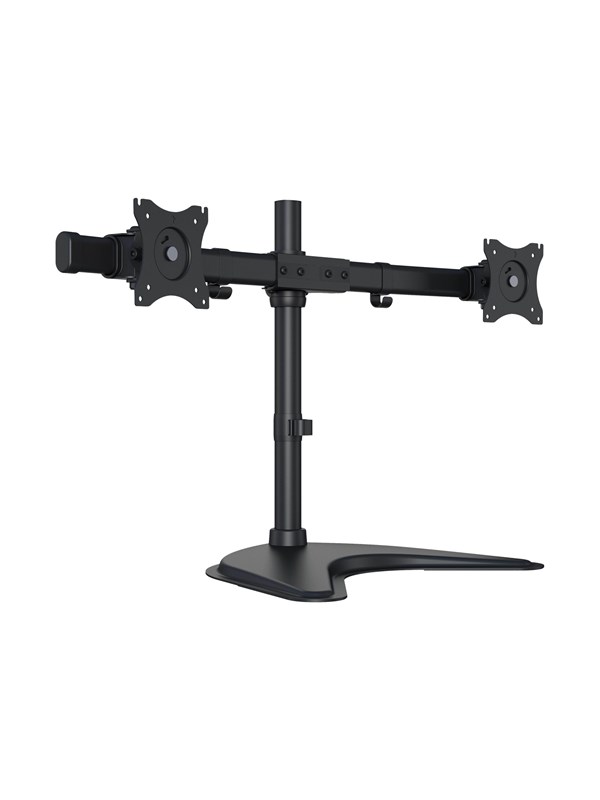 Produktfoto för Multibrackets M Deskstand Basic Dual - Monteringssats (montering på skrivbord) - för 2 LCD-bildskärmar - stål, höggradig aluminium - svart - skärmstorlek: 15-27 - skrivbordsstativ