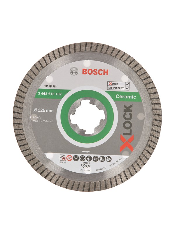 Bosch X-LOCK Best for Ceramic Extra Clean Turbo diamantkapskiva 125 × 22,23 × 1,4 × 7 125 x 22,23 x 1,4 x 7 mm