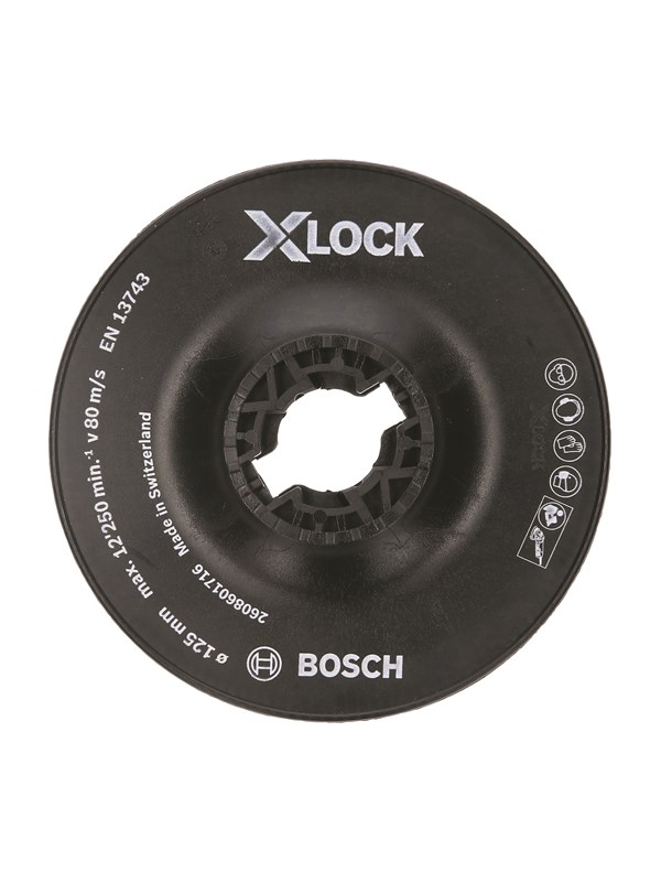 Bosch X-LOCK stöddyna 125 mm hård 125 mm, 12 500 v/min.