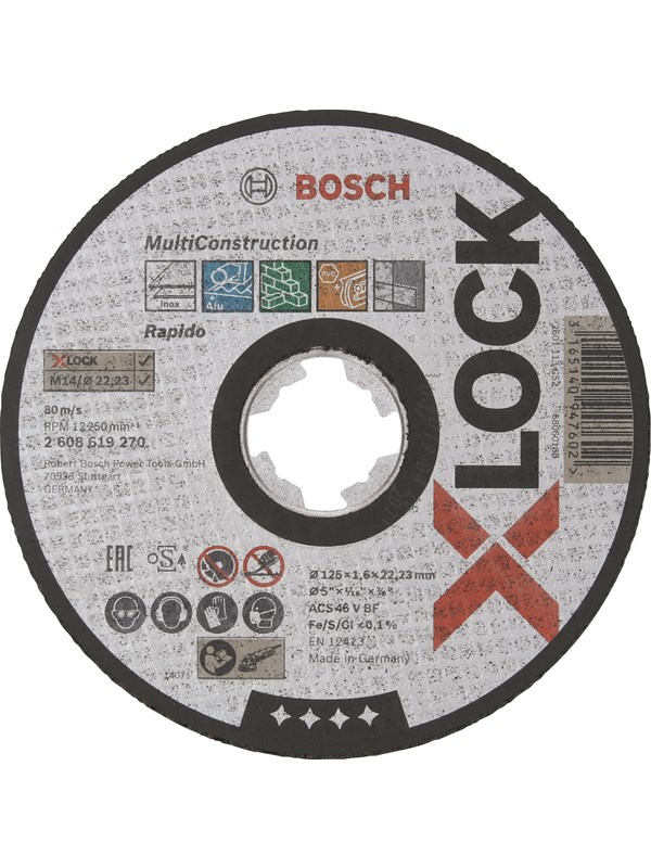 Bosch X-LOCK Multi Material 125 × 1,6 × 22,23 mm rak sågning ACS 46 V BF, 125 mm, 1,6 mm