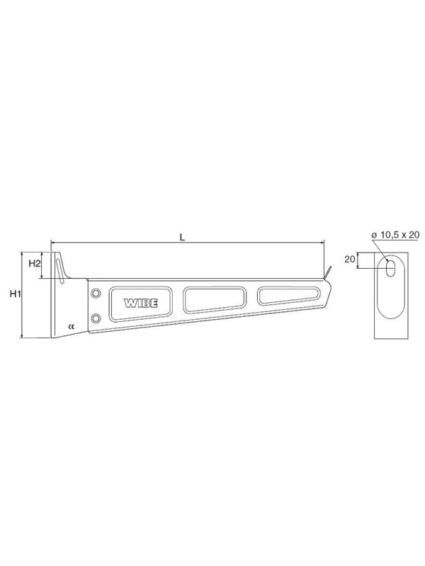 Wibe Cantilever arm 50i-400 pre-galvanized